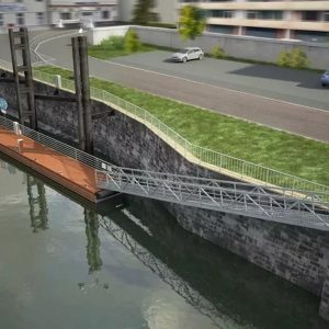ŘVC instalovalo pontony pro nové přístaviště v Děčíně u Smetanova nábřeží
